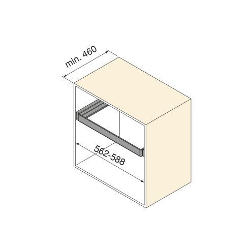 Emuca Kit  portapantaloni a 7 aste e telaio regolabile Quartz per armadi, chiusura ammortizzata e estrazione totale, modulo 60cm