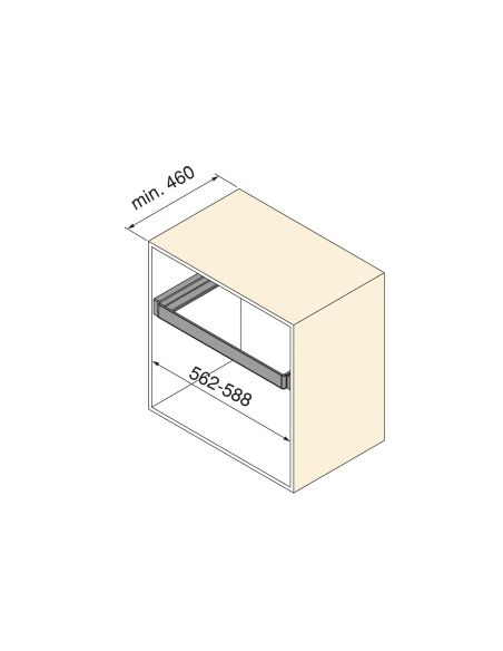 Emuca Kit  portapantaloni a 7 aste e telaio regolabile Quartz per armadi, chiusura ammortizzata e estrazione totale, modulo 60cm