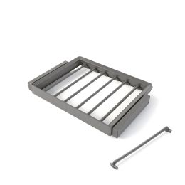 Emuca Kit  portapantaloni a 7 aste e telaio regolabile Quartz per armadi, chiusura ammortizzata e estrazione totale, modulo 70cm