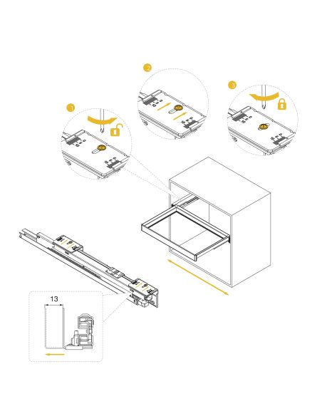 Emuca Kit  portapantaloni a 7 aste e telaio regolabile Quartz per armadi, chiusura ammortizzata e estrazione totale, modulo 70cm