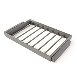 Emuca Kit  portapantaloni a 7 aste e telaio regolabile Quartz per armadi, chiusura ammortizzata e estrazione totale, modulo 80cm