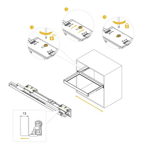Emuca Kit  portapantaloni a 7 aste e telaio regolabile Quartz per armadi, chiusura ammortizzata e estrazione totale, modulo 80cm