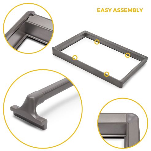 Emuca Kit  portapantaloni a 7 aste e telaio regolabile Quartz per armadi, chiusura ammortizzata e estrazione totale, modulo 90cm