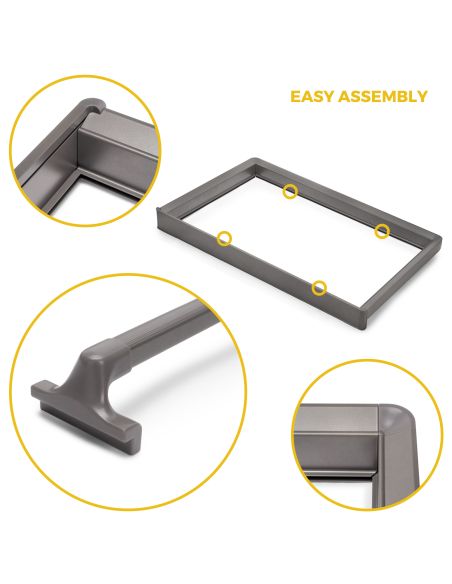 Emuca Kit  portapantaloni a 7 aste e telaio regolabile Quartz per armadi, chiusura ammortizzata e estrazione totale, modulo 90cm