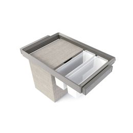 Emuca Kit  2 vassoio ausiliario, 1 cesto portabiancheria e telaio regolabile Quartz per armadi, chiusura ammortizzata