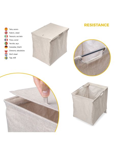Emuca Kit  2 vassoio ausiliario, 1 cesto portabiancheria e telaio regolabile Quartz per armadi, chiusura ammortizzata