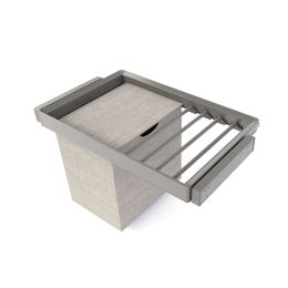 Emuca Kit  portapantaloni a 7 aste, cesto portabiancheria e telaio regolabile Quartz per armadi, chiusura ammortizzata