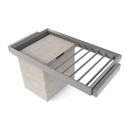 Emuca Kit  portapantaloni a 7 aste, cesto portabiancheria e telaio regolabile Quartz per armadi, chiusura ammortizzata