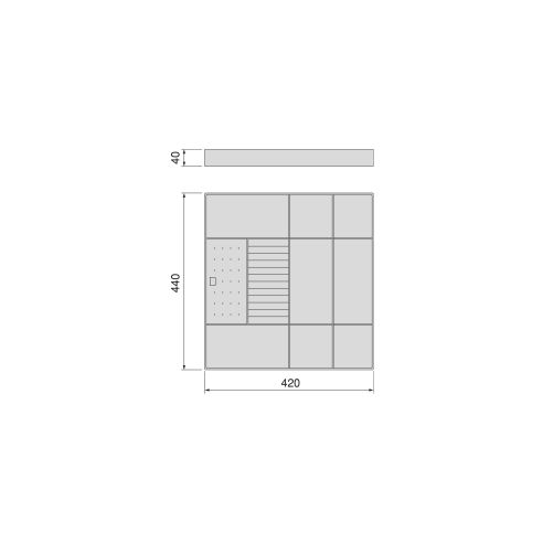 Emuca Cassetto organizzatore per armadi e cabine armadio Quartz, 440 (M60), Eco-pelle e legno, Titanio