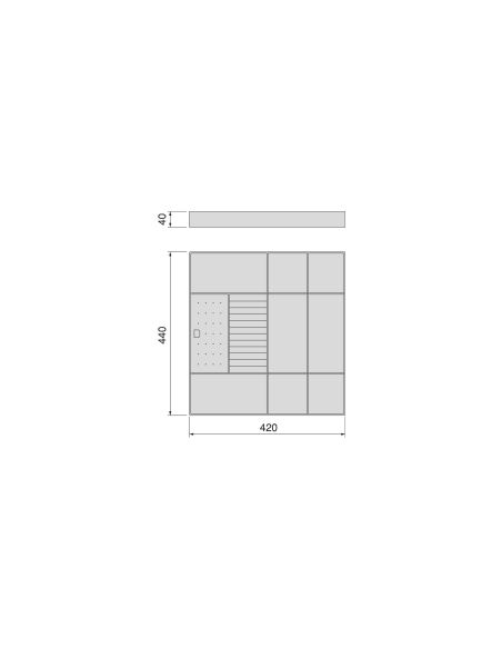 Emuca Cassetto organizzatore per armadi e cabine armadio Quartz, 440 (M60), Eco-pelle e legno, Titanio