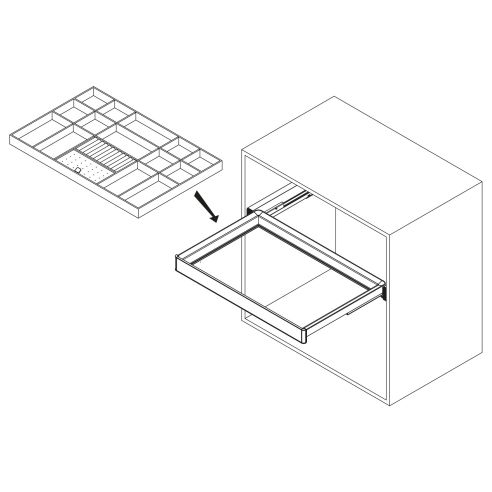 Emuca Cassetto organizzatore per armadi e cabine armadio Quartz, 440 (M60), Eco-pelle e legno, Titanio