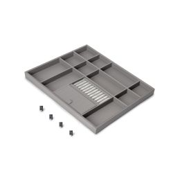 Emuca Cassetto organizzatore per armadi e cabine armadio Quartz, 540 (M70), Eco-pelle e legno, Titanio