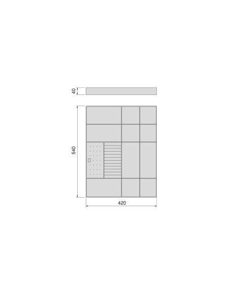 Emuca Cassetto organizzatore per armadi e cabine armadio Quartz, 540 (M70), Eco-pelle e legno, Titanio