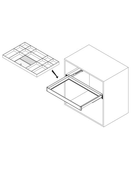 Emuca Cassetto organizzatore per armadi e cabine armadio Quartz, 540 (M70), Eco-pelle e legno, Titanio