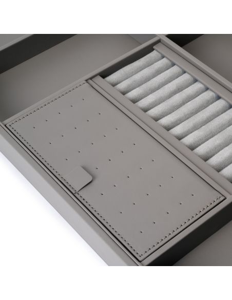 Emuca Cassetto organizzatore per armadi e cabine armadio Quartz, 640 (M80), Eco-pelle e legno, Titanio