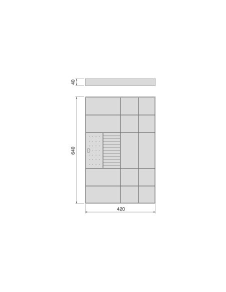 Emuca Cassetto organizzatore per armadi e cabine armadio Quartz, 640 (M80), Eco-pelle e legno, Titanio