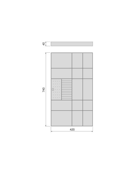 Emuca Cassetto organizzatore per armadi e cabine armadio Quartz, 740 (M90), Eco-pelle e legno, Titanio