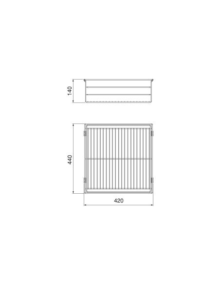 Emuca Cassetto in filo metallico per armadi e cabine armadio Quartz, 440mm (M60), Acciaio, Titanio