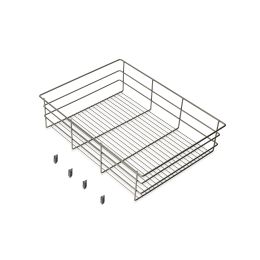 Emuca Cassetto in filo metallico per armadi e cabine armadio Quartz, 540mm (M70), Acciaio, Titanio