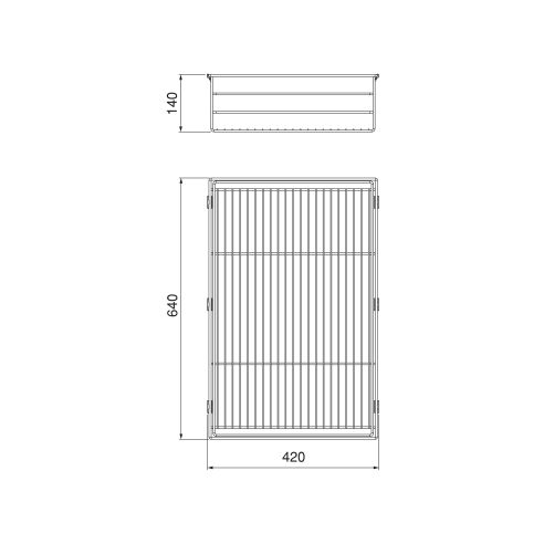 Emuca Cassetto in filo metallico per armadi e cabine armadio Quartz, 640mm (M80), Acciaio, Titanio