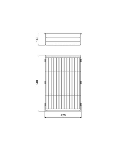 Emuca Cassetto in filo metallico per armadi e cabine armadio Quartz, 640mm (M80), Acciaio, Titanio