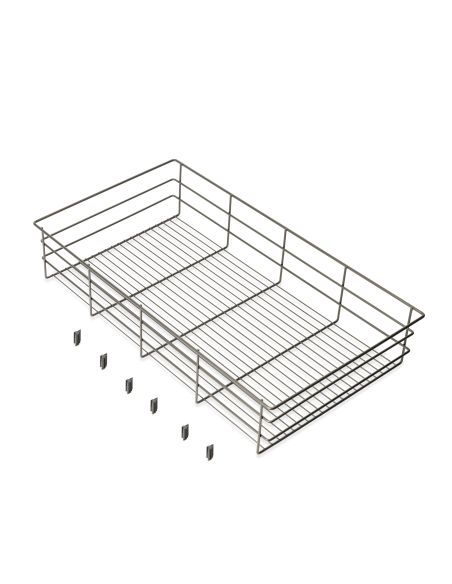Emuca Cassetto in filo metallico per armadi e cabine armadio Quartz, 740mm (M90), Acciaio, Titanio