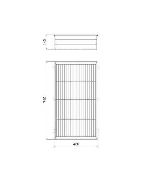 Emuca Cassetto in filo metallico per armadi e cabine armadio Quartz, 740mm (M90), Acciaio, Titanio