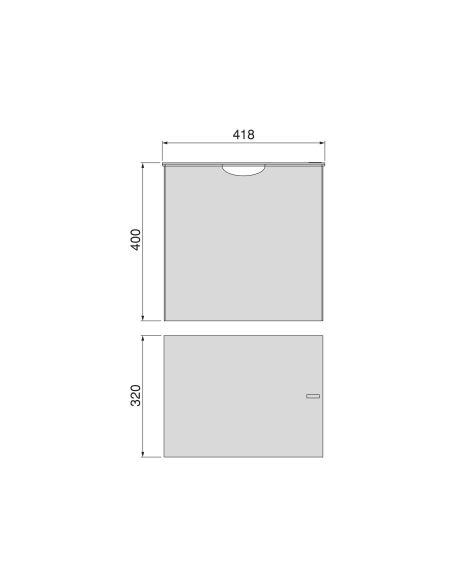 Emuca Cesto portabiancheria per armadi e cabine armadio Quartz, 418x320x400mm, Acciaio e Tessuto, Titanio