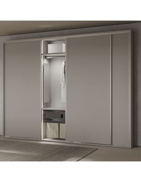 Emuca Specchio estraibile per interno dell'armadio Quartz, con rotazione 180°, 1.000x300mm, Alluminio, vetro e acciaio, Titanio