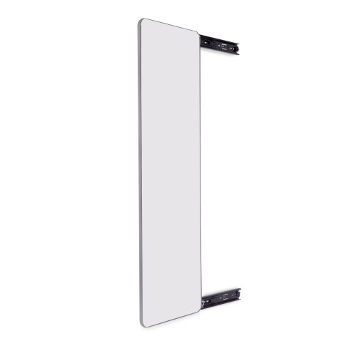 Emuca Specchio estraibile per interno dell'armadio Quartz, con rotazione 180°, 1.000x300mm, Alluminio, vetro e acciaio, Titanio