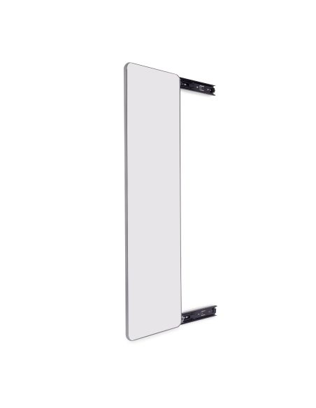 Emuca Specchio estraibile per interno dell'armadio Quartz, con rotazione 180°, 1.000x300mm, Alluminio, vetro e acciaio, Titanio