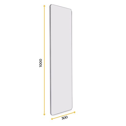 Emuca Specchio estraibile per interno dell'armadio Quartz, con rotazione 180°, 1.000x300mm, Alluminio, vetro e acciaio, Titanio