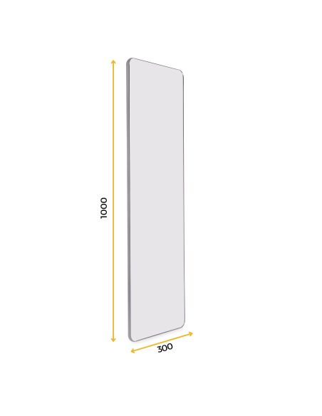 Emuca Specchio estraibile per interno dell'armadio Quartz, con rotazione 180°, 1.000x300mm, Alluminio, vetro e acciaio, Titanio