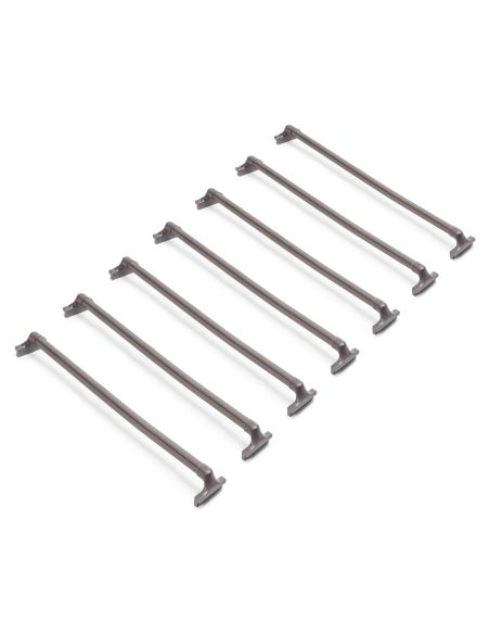 Emuca Lotto di 7 aste per armadi e cabine armadio Quartz, Tecnoplastica e Alluminio, Titanio