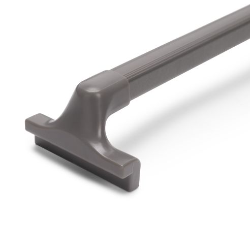 Emuca Lotto di 7 aste per armadi e cabine armadio Quartz, Tecnoplastica e Alluminio, Titanio