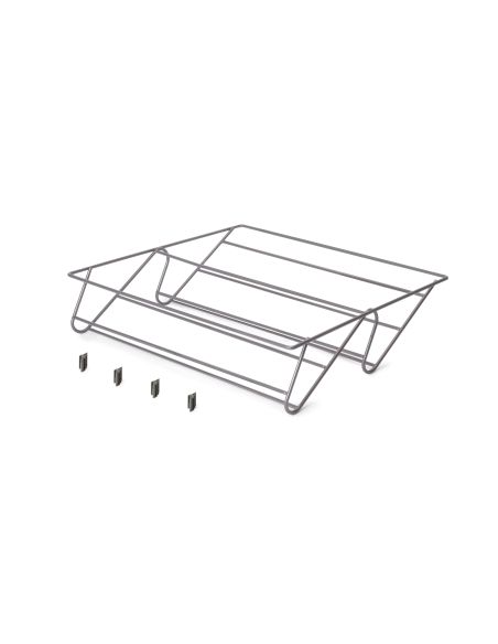 Emuca Cassetto portascarpe per armadi e cabine armadio Quartz, 440 (M60), Acciaio, Titanio