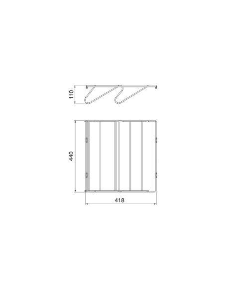 Emuca Cassetto portascarpe per armadi e cabine armadio Quartz, 440 (M60), Acciaio, Titanio