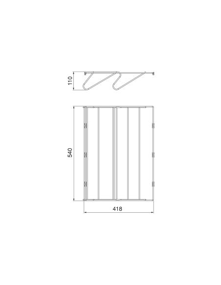 Emuca Cassetto portascarpe per armadi e cabine armadio Quartz, 540 (M70), Acciaio, Titanio