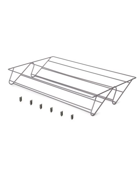 Emuca Cassetto portascarpe per armadi e cabine armadio Quartz, 640 (M80), Acciaio, Titanio