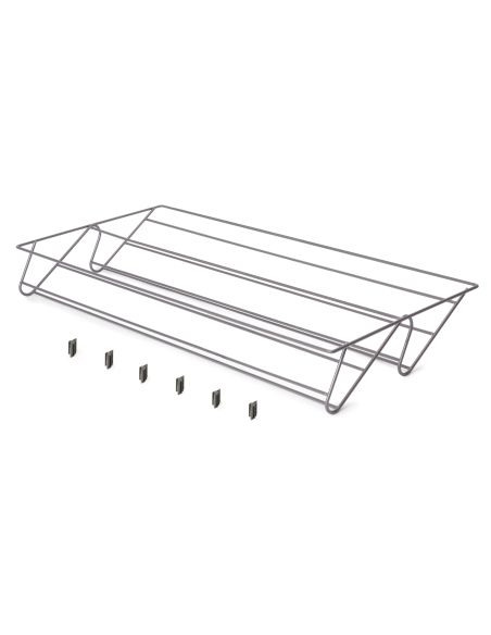 Emuca Cassetto portascarpe per armadi e cabine armadio Quartz, 740 (M90), Acciaio, Titanio
