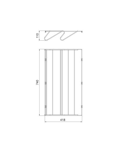 Emuca Cassetto portascarpe per armadi e cabine armadio Quartz, 740 (M90), Acciaio, Titanio