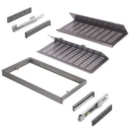 Emuca Kit di cassetto porta-scarpe estraibile per armadi Quartz, regolabile, modulo 800mm, Acciaio, alluminio e plastica