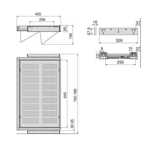Emuca Kit di cassetto porta-scarpe estraibile per armadi Quartz, regolabile, modulo 800mm, Acciaio, alluminio e plastica