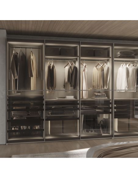 Emuca Kit di cassetto porta-scarpe estraibile per armadi Quartz, regolabile, modulo 900mm, Acciaio, alluminio e plastica