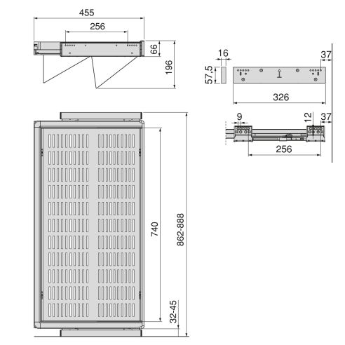Emuca Kit di cassetto porta-scarpe estraibile per armadi Quartz, regolabile, modulo 900mm, Acciaio, alluminio e plastica