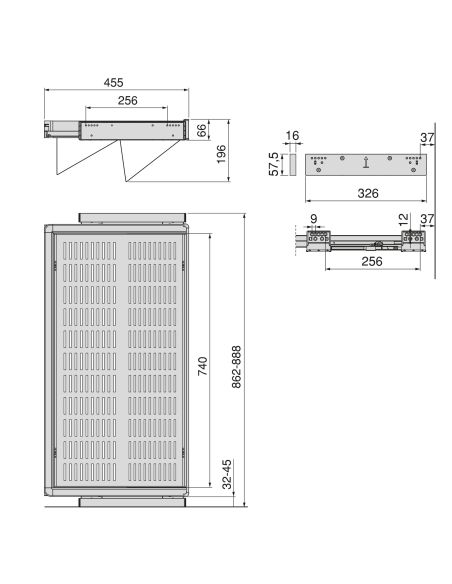 Emuca Kit di cassetto porta-scarpe estraibile per armadi Quartz, regolabile, modulo 900mm, Acciaio, alluminio e plastica