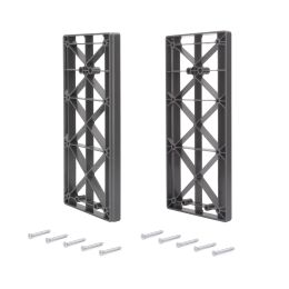 Emuca Spessore laterale per appendiabiti per armadio Sway, Tecnoplastica, Titanio