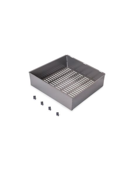 Emuca Cassetto metallico per armadi e cabine armadio Quartz, 440 (M60), Acciaio, Titanio