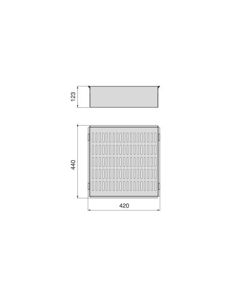 Emuca Cassetto metallico per armadi e cabine armadio Quartz, 440 (M60), Acciaio, Titanio