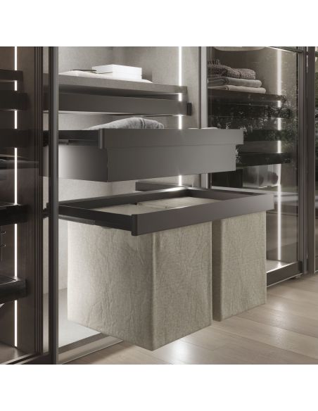 Emuca Cassetto metallico per armadi e cabine armadio Quartz, 540 (M70), Acciaio, Titanio